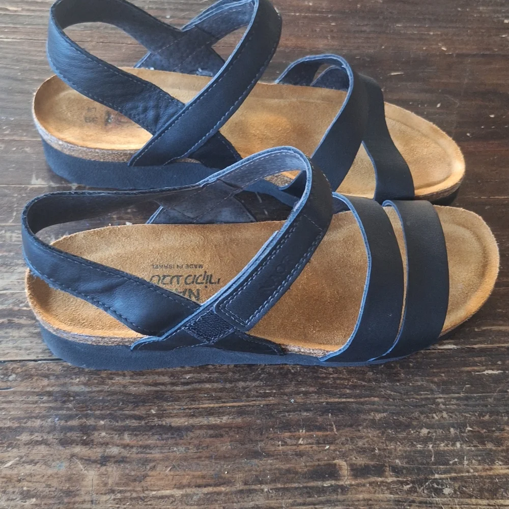 Naot Black Leather Slide Sandal - Picture 6 of 6